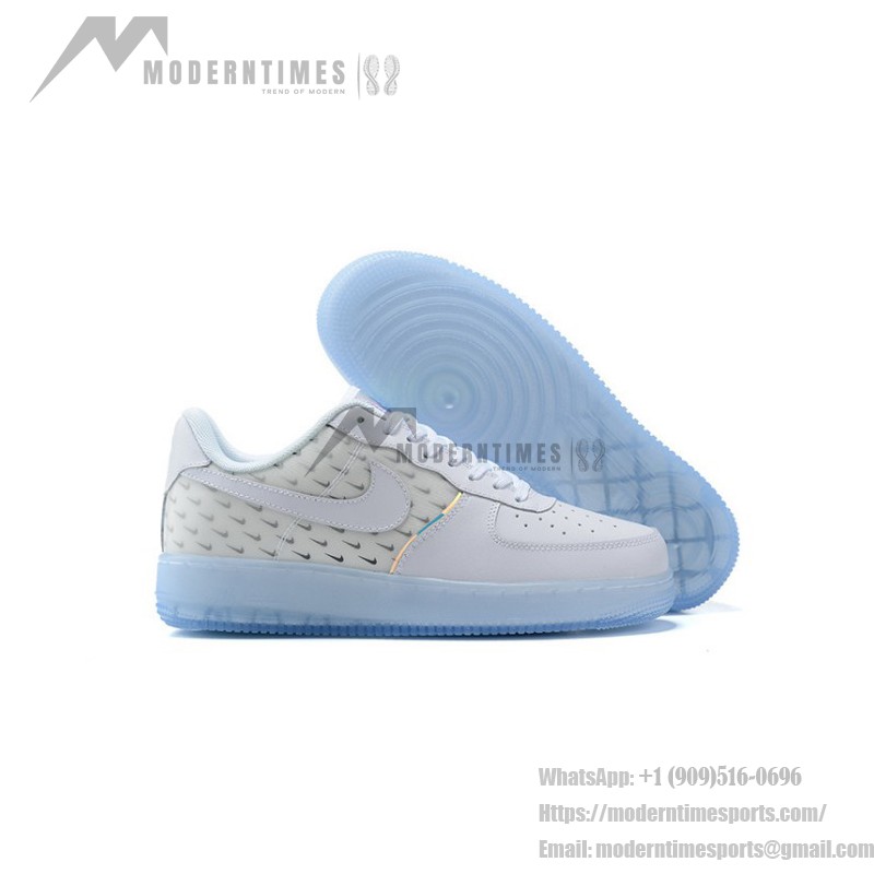 Nike Air Force 1 '07 PRM CK7804-100 Nike Air Force 1 '07 PRM CK7804-100 - リフレクティブスウッシュとアイシーソールを備えたホワイトスニーカー