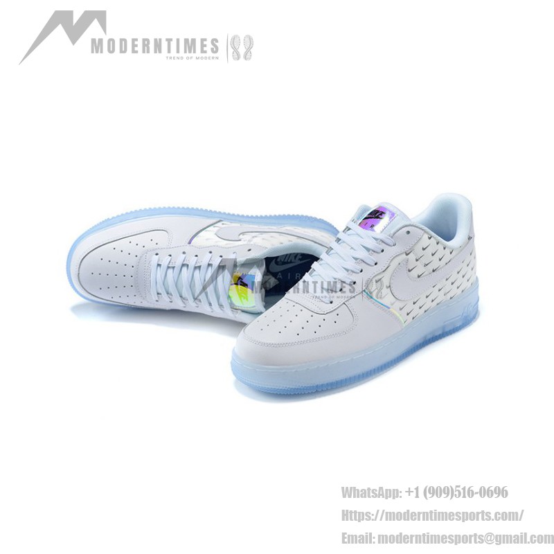 Nike Air Force 1 '07 PRM CK7804-100 Nike Air Force 1 '07 PRM CK7804-100 - リフレクティブスウッシュとアイシーソールを備えたホワイトスニーカー