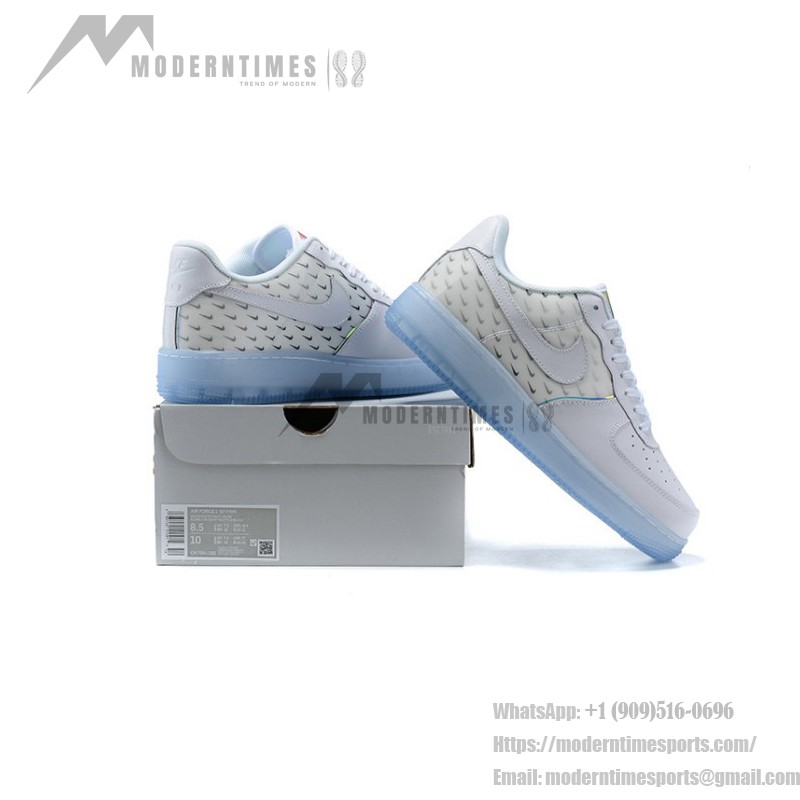 Nike Air Force 1 '07 PRM CK7804-100 Nike Air Force 1 '07 PRM CK7804-100 - リフレクティブスウッシュとアイシーソールを備えたホワイトスニーカー