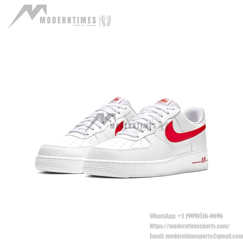 Nike Air Force 1 '07 AO2423-102 - 大胆な赤いスウッシュが際立つクラシックなホワイトスニーカー Nike Air Force 1 '07 AO2423-102 - 大胆な赤いスウッシュが際立つクラシックなホワイトスニーカー