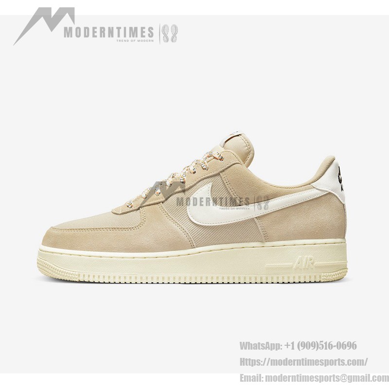 Nike Air Force 1 Low 'Certified Fresh' - Classic Beige Suede & Canvas Design Nike Air Force 1 Low 'Certified Fresh' - Beige Suede and Canvas Sneakers for a Classic Style