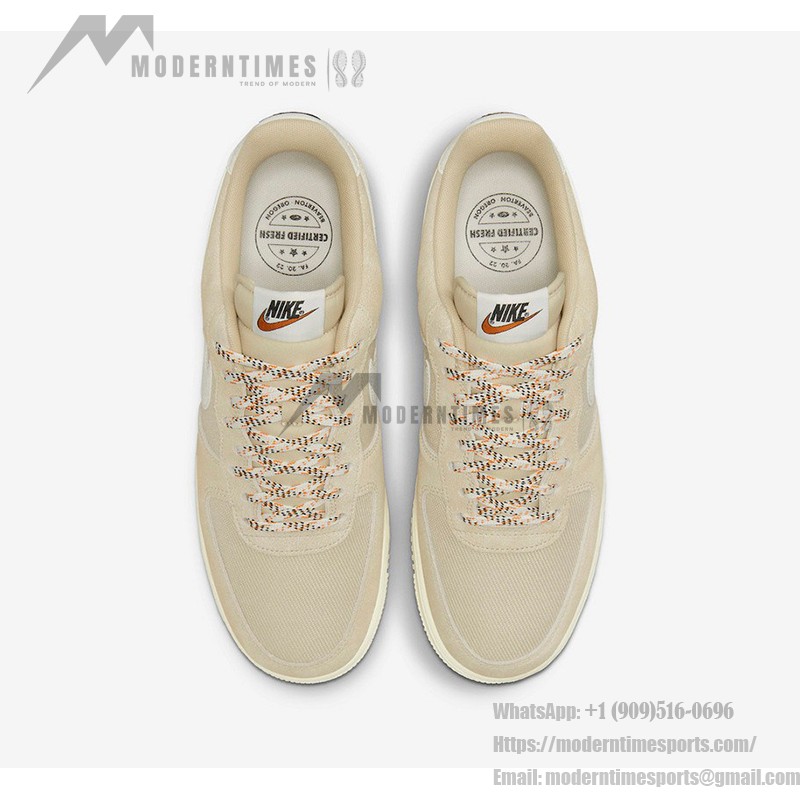Nike Air Force 1 Low 'Certified Fresh' - Classic Beige Suede & Canvas Design Nike Air Force 1 Low 'Certified Fresh' - Beige Suede and Canvas Sneakers for a Classic Style