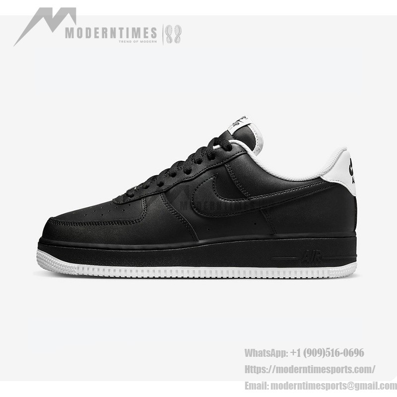Nike Air Force 1 Low 'ブラック & ホワイト' - 洗練された黒のスニーカーと白のディテール Nike Air Force 1 Low 'ブラック & ホワイト' - 黒のスニーカーと白のアクセント