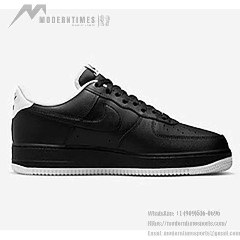Nike Air Force 1 Low 'ブラック & ホワイト' - 洗練された黒のスニーカーと白のディテール Nike Air Force 1 Low 'ブラック & ホワイト' - 黒のスニーカーと白のアクセント