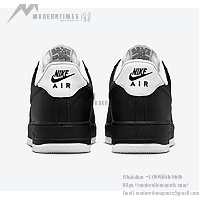 Nike Air Force 1 Low 'ブラック & ホワイト' - 洗練された黒のスニーカーと白のディテール Nike Air Force 1 Low 'ブラック & ホワイト' - 黒のスニーカーと白のアクセント