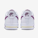 Nike Air Force 1 Low EMB 'Bold Berry' - Vibrant White Sneakers with Purple & Yellow Details Nike Air Force 1 Low EMB 'Bold Berry' - White Sneakers with Purple Swoosh and Yellow Accents
