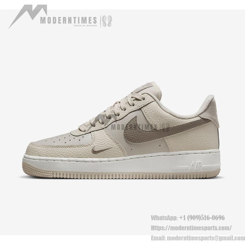 Nike Air Force 1 Low 'Neutral Tone' - Beige Leather Sneakers Nike Air Force 1 Low 'Neutral Tone' beige leather sneakers with earthy swoosh for minimalist style