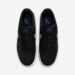 Nike Air Force 1 Low FD0666-001 ブラックレザースニーカー Nike Air Force 1 Low FD0666-001 - ブラックレザーのデュアルグレースウッシュ & ブルーアクセント付きスニーカー