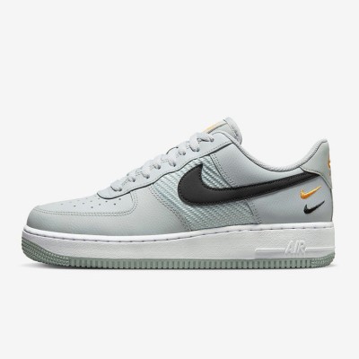 Nike Air Force 1 Low FD0666-002 - トリプルスウッシュデザインのライトグレー レザー スニーカーでモダンなストリートウェア スタイル