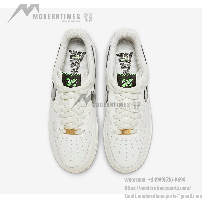 Nike Air Force 1 Low FN8892-191 - クリームスニーカーとブラックスウッシュ Nike Air Force 1 Low FN8892-191 - クリーム色のスニーカー、テクスチャードブラックスウッシュとオレンジアクセント