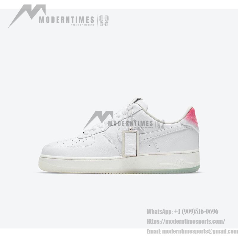 Nike Air Force 1 Low 'GOT 'EM' - ホワイトとピンクグラデーションスニーカー Nike Air Force 1 Low 'GOT 'EM' DC3287-111 - ピンクグラデーションヒール付きホワイトレザースニーカー