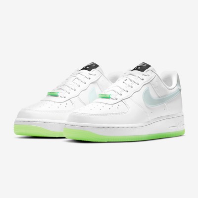 ナイキ エア フォース 1 ロー 'Have A Nike Day' - 透明スウッシュとネオングリーンソールが特徴のホワイトスニーカー | CT3228-100