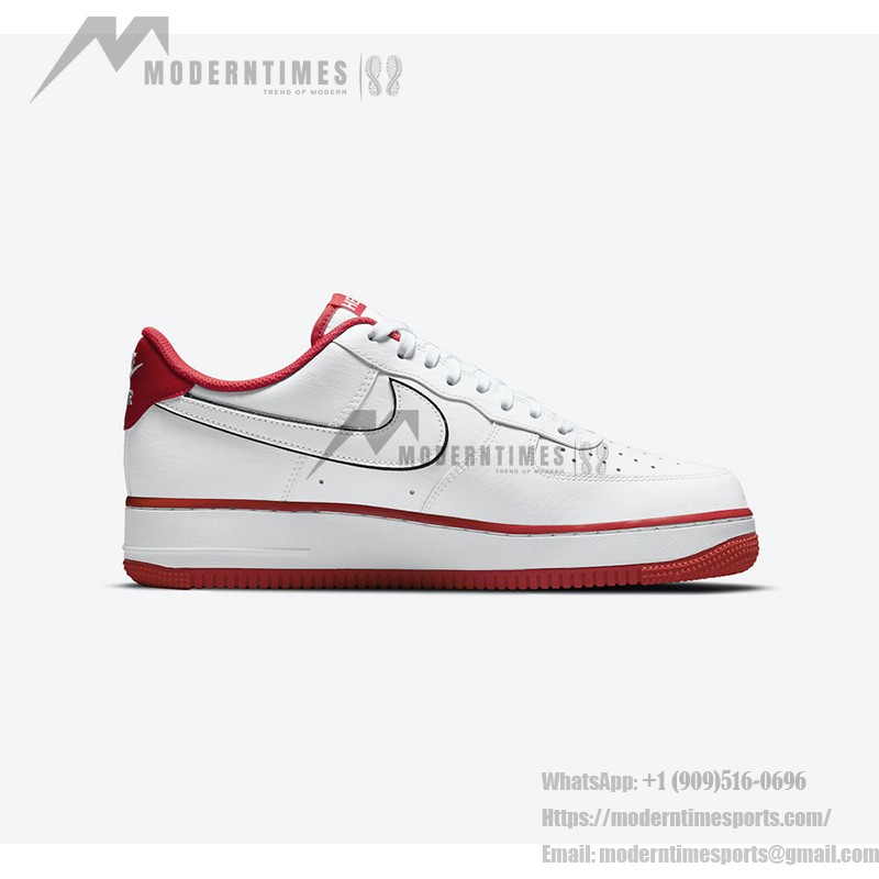 Nike Air Force 1 Low 'Hello' - ホワイト&レッドスニーカー Nike Air Force 1 Low 'Hello' - 赤のアクセントとHelloのブランディングが特徴のホワイトスニーカー