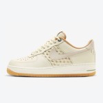 Nike Air Force 1 Low "NAI-KE" FN0369-101 - レトロな編み込みデザイン Nike Air Force 1 Low "NAI-KE" FN0369-101 - 編み込みパネル付きクリームレザー