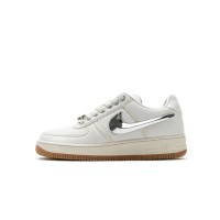 Nike Air Force 1 Low x Travis Scott 'Sail' AQ4211-100 - 取り外し可能なシルバースウッシュ ロートップコラボスニーカー