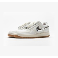 Nike Air Force 1 Low x Travis Scott 'Sail' AQ4211-100 - 取り外し可能なシルバースウッシュ ロートップコラボスニーカー