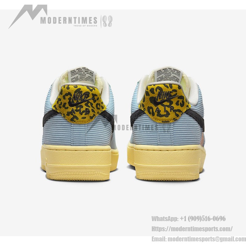 ナイキ エア フォース 1 ロー WMNS "Celestine Blue" - 女性向けマルチマテリアルパッチワーク ナイキ エア フォース 1 ロー WMNS "Celestine Blue" FJ4591-441 - レオパードプリントと花柄アクセント付きパッチワークスニーカー