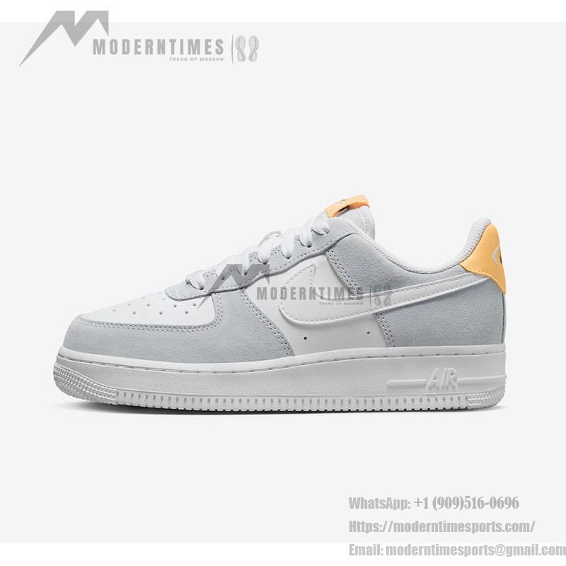 Nike Air Force 1 Low WMNS "Pure Platinum" FQ7779-001 Nike Air Force 1 Low WMNS "Pure Platinum" sneakers in white and gray with yellow accents