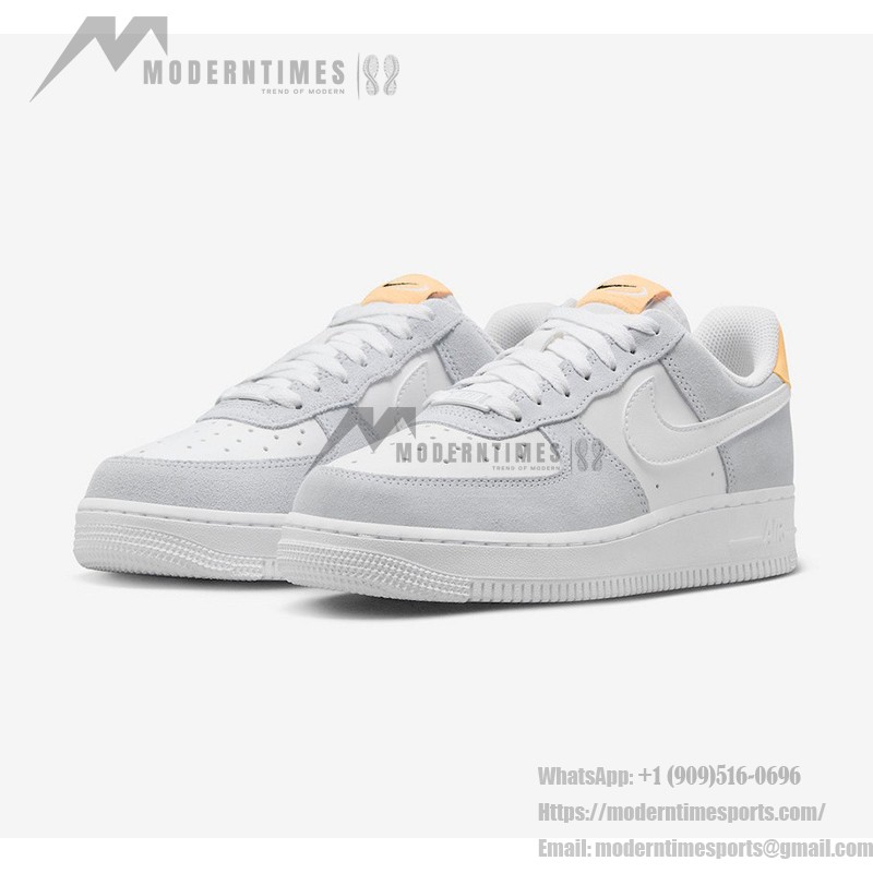 Nike Air Force 1 Low WMNS "Pure Platinum" FQ7779-001 Nike Air Force 1 Low WMNS "Pure Platinum" sneakers in white and gray with yellow accents