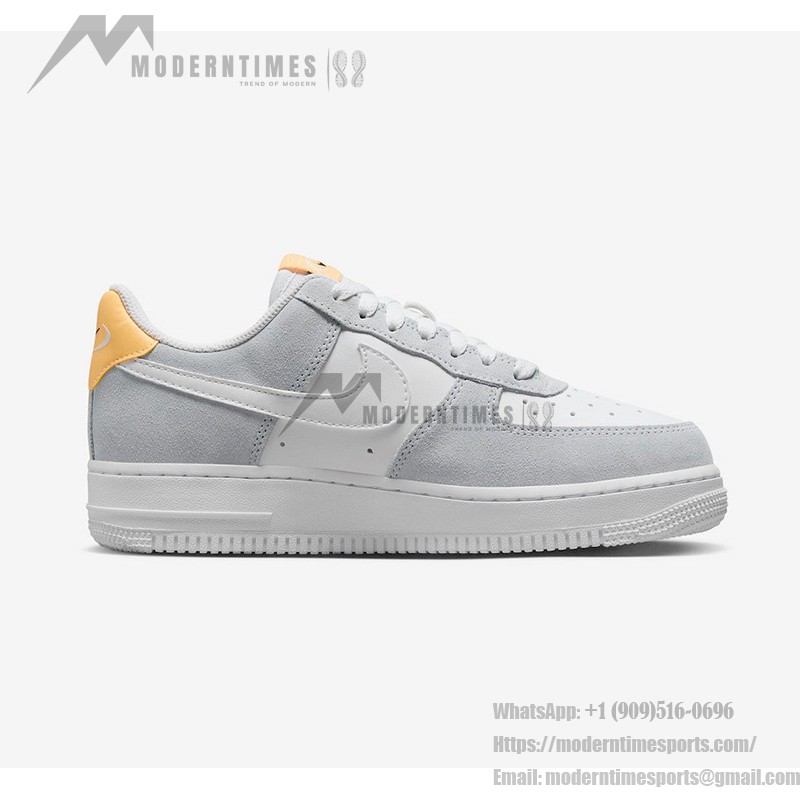 Nike Air Force 1 Low WMNS "Pure Platinum" FQ7779-001 Nike Air Force 1 Low WMNS "Pure Platinum" sneakers in white and gray with yellow accents