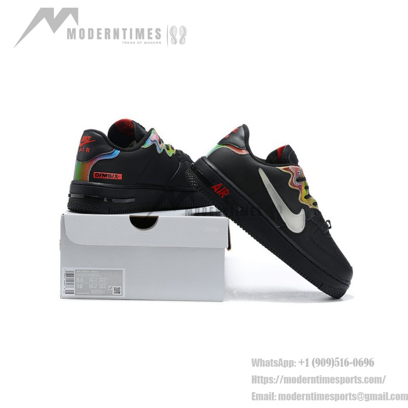 ナイキ エア フォース 1 リアクト "Black Multi-Color" - スタイリッシュで快適なスニーカー ナイキ エア フォース 1 リアクト "Black Multi-Color" CN9838-001 ブラックスニーカー マルチカラーデザイン付き