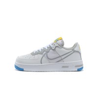 ナイキ エア フォース 1 リアクト "White/Blue/Yellow" CT1020-100 スタイリッシュスニーカー | 爽やかな配色と快適さ