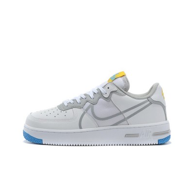 ナイキ エア フォース 1 リアクト "White/Blue/Yellow" CT1020-100 スタイリッシュスニーカー | 爽やかな配色と快適さ