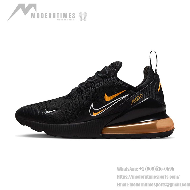 Nike Air Max 270 Multi Swoosh DV7143-001 Nike Air Max 270 Multi Swoosh Black and Gold Sneakers