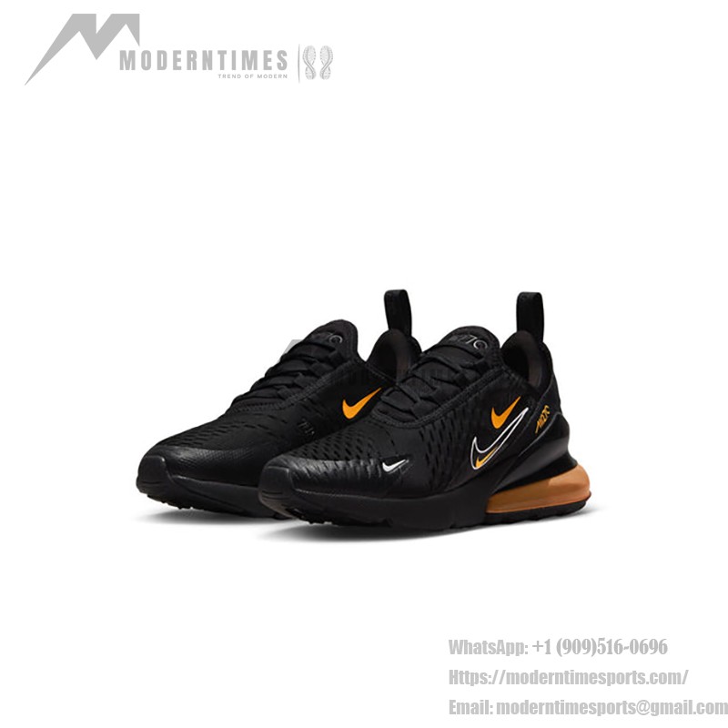 Nike Air Max 270 Multi Swoosh DV7143-001 Nike Air Max 270 Multi Swoosh Black and Gold Sneakers