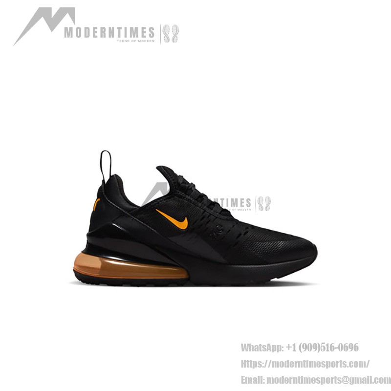 Nike Air Max 270 Multi Swoosh DV7143-001 Nike Air Max 270 Multi Swoosh Black and Gold Sneakers