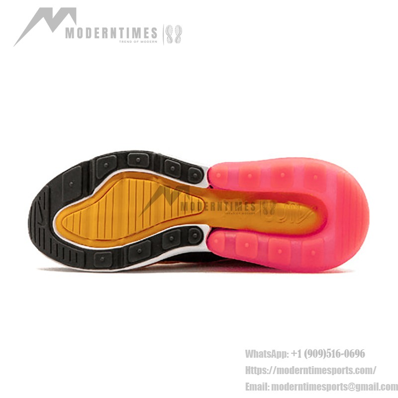 Nike Air Max 270 University Gold 943345-700 Nike Air Max 270 University Gold Sneakers - Bold Gold with Pink Air Unit