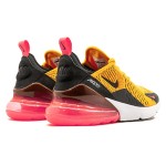 Nike Air Max 270 University Gold 943345-700 Nike Air Max 270 University Gold Sneakers - Bold Gold with Pink Air Unit