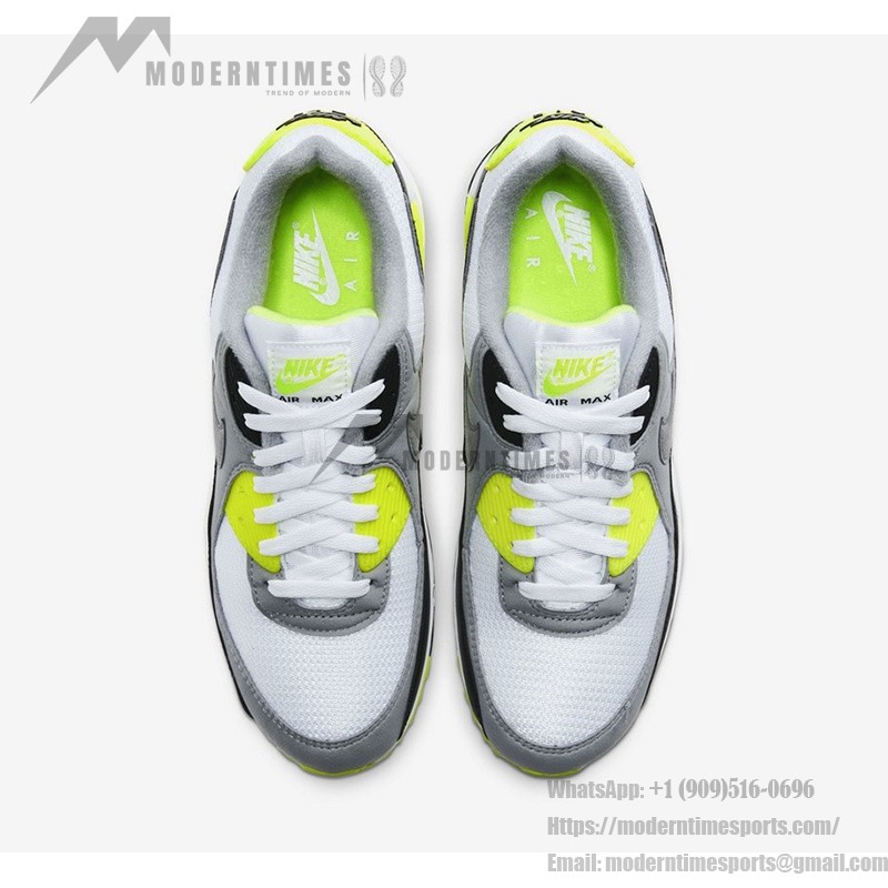 Nike Air Max 90 '30th Anniversary Volt' - アイコニックなデザイン グレーとホワイトのベースにボルトアクセントが施されたNike Air Max 90 '30th Anniversary Volt' CD0881-103
