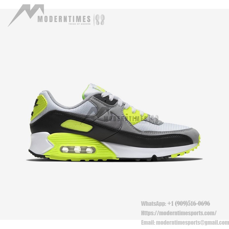 Nike Air Max 90 '30th Anniversary Volt' - アイコニックなデザイン グレーとホワイトのベースにボルトアクセントが施されたNike Air Max 90 '30th Anniversary Volt' CD0881-103