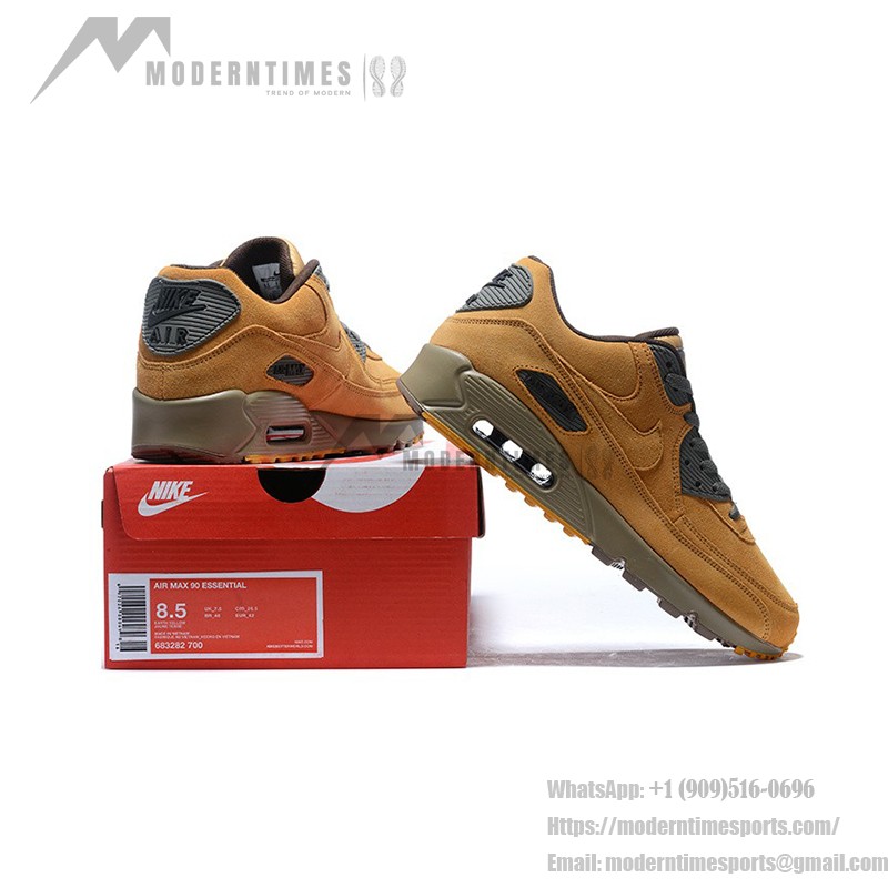 Nike Air Max 90 683282-700 - タイムレスデザインと快適性 Nike Air Max 90 683282-700 - プレミアムウィートスエードとオリーブアクセント