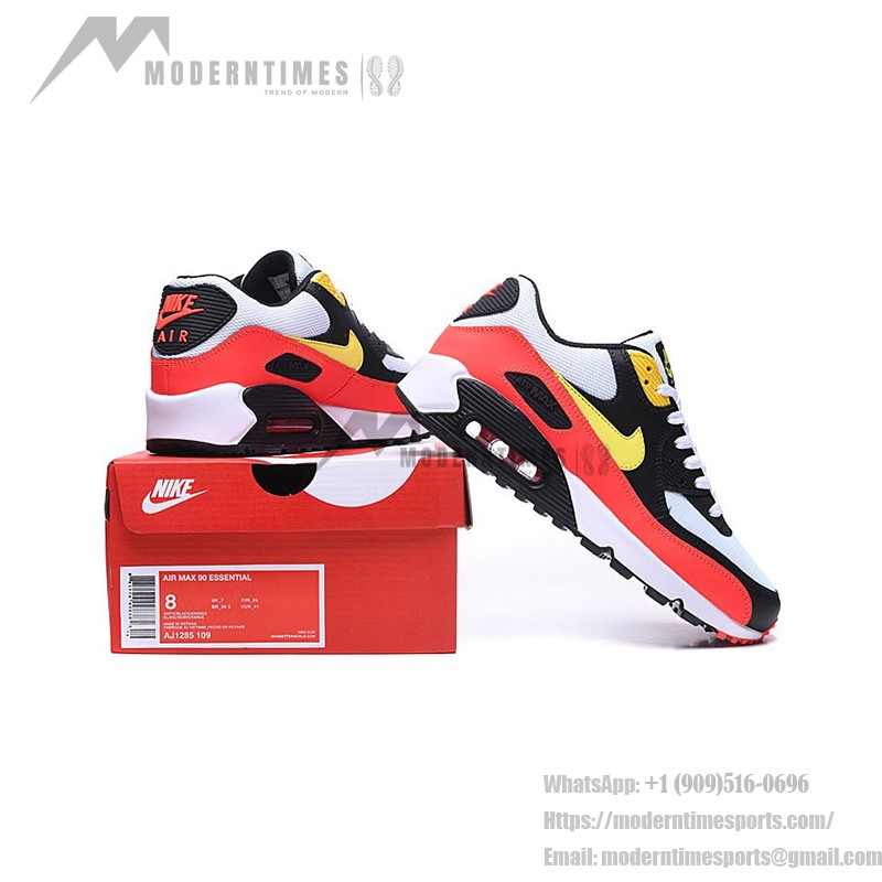 Nike Air Max 90 AJ1285-109 - 大胆なスタイルと究極の快適性 Nike Air Max 90 AJ1285-109 - ホワイト、ブラック、レッド、イエローのアクセント