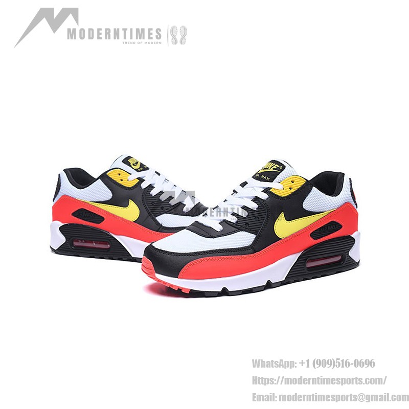 Nike Air Max 90 AJ1285-109 - 大胆なスタイルと究極の快適性 Nike Air Max 90 AJ1285-109 - ホワイト、ブラック、レッド、イエローのアクセント