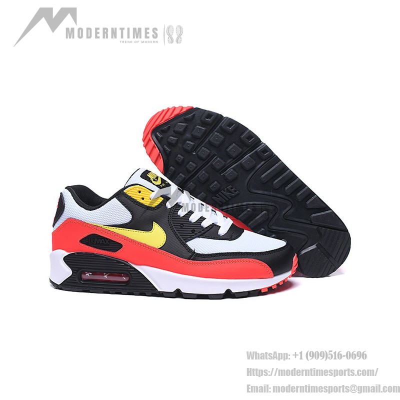 Nike Air Max 90 AJ1285-109 - 大胆なスタイルと究極の快適性 Nike Air Max 90 AJ1285-109 - ホワイト、ブラック、レッド、イエローのアクセント