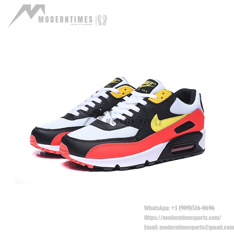 Nike Air Max 90 AJ1285-109 - 大胆なスタイルと究極の快適性 Nike Air Max 90 AJ1285-109 - ホワイト、ブラック、レッド、イエローのアクセント