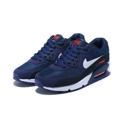 Nike Air Max 90 AJ1285-403 - ディープネイビーとホワイトスウッシュ＆レッドアクセント | アイコニックなデザイン＆日常の快適さ