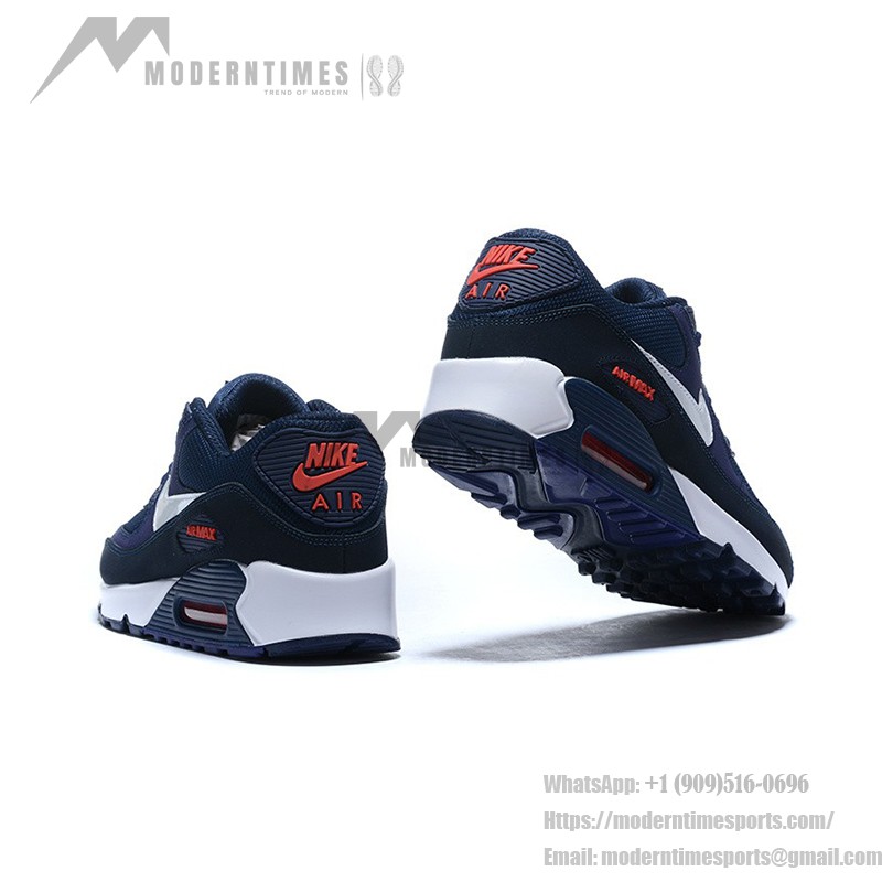 Nike Air Max 90 AJ1285-403 - アイコニックなデザインと快適性 Nike Air Max 90 AJ1285-403 - ディープネイビーとホワイトスウッシュ&レッドアクセント