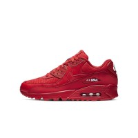 Nike Air Max 90 AJ1285-602 - テクスチャ仕上げのオールレッドスニーカー | 大胆なスタイル＆毎日の快適さ