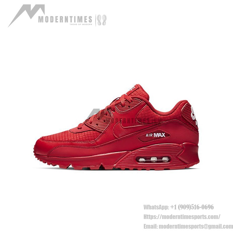 テクスチャ仕上げのNike Air Max 90 AJ1285-602 オールレッドデザイン Nike Air Max 90 AJ1285-602 テクスチャ仕上げのオールレッドスニーカー