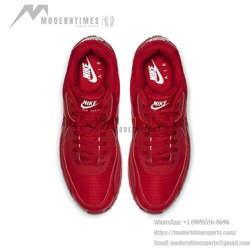 テクスチャ仕上げのNike Air Max 90 AJ1285-602 オールレッドデザイン Nike Air Max 90 AJ1285-602 テクスチャ仕上げのオールレッドスニーカー