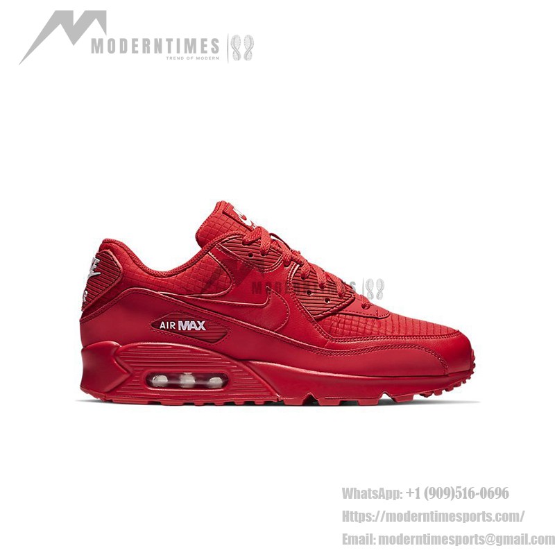 テクスチャ仕上げのNike Air Max 90 AJ1285-602 オールレッドデザイン Nike Air Max 90 AJ1285-602 テクスチャ仕上げのオールレッドスニーカー