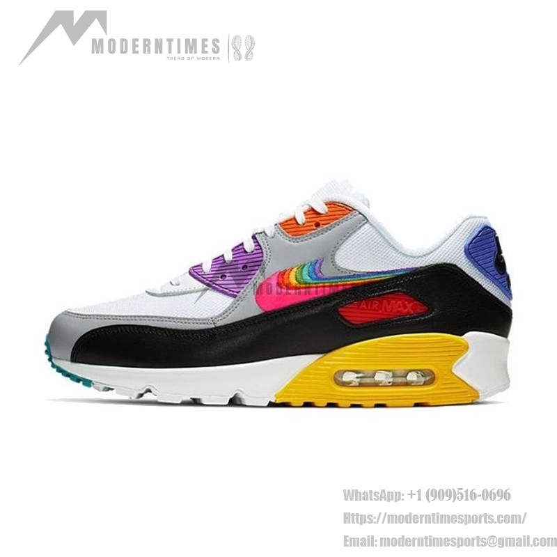 Nike Air Max 90 BETRUE CJ5482-100 - レインボーアクセントでスタイルを称える Nike Air Max 90 BETRUE CJ5482-100 - レインボーアクセントとMax Airクッショニングが際立つスニーカー