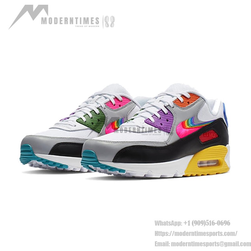 Nike Air Max 90 BETRUE CJ5482-100 - レインボーアクセントでスタイルを称える Nike Air Max 90 BETRUE CJ5482-100 - レインボーアクセントとMax Airクッショニングが際立つスニーカー