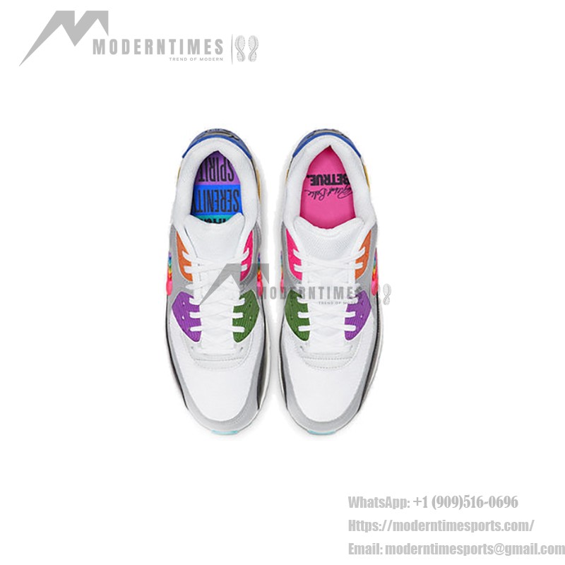 Nike Air Max 90 BETRUE CJ5482-100 - レインボーアクセントでスタイルを称える Nike Air Max 90 BETRUE CJ5482-100 - レインボーアクセントとMax Airクッショニングが際立つスニーカー