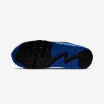 Nike Air Max 90 CD0881-102 - スタイリッシュなホワイト、ブラック&ブルーのスニーカー Nike Air Max 90 CD0881-102 - ホワイト、ブラック&ブルーのスニーカーにグレーのオーバーレイ