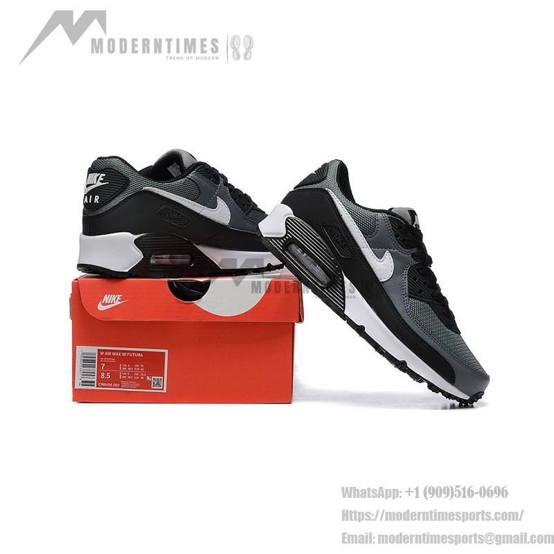 Nike Air Max 90 CN8490-002 - スタイリッシュなブラック&グレーのスニーカー Nike Air Max 90 CN8490-002 - ホワイトスウッシュが特徴のブラック&グレースニーカー